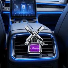 1个车载空调出风口精油香薰机，创意车载内饰装饰风扇空气清新剂，四叶风车造型，汽车配件，为您的爱车营造清新迷人的氛围，适用于汽车空气清新和家居除臭，多种香味可选，女士汽车配件 - A - 查看 4