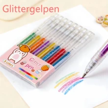 Bộ 12 bút gel nhũ lấp lánh, bút gel kim loại bóng, bút dạ nhũ có thể thu gọn, bút nhũ dành cho người lớn dùng để tô màu và vẽ tranh. - nhiều màu - Xem 10