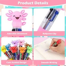HOOLYUK 10PCS Back To School Axolotl Multicolor Pens In One 4-In-1,Party Favor,Fun Holiday Birthday Gifts,Goodie Bag Stuffers,Classroom  -Assorted Varieties - Multicolor - View 3