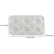 1个星月吊坠耳环硅胶树脂模具，用于DIY环氧树脂吊坠耳环 - 白色 - 查看 13