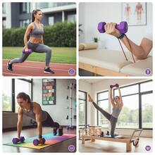 2piezas Mancuernas Pesas para Hacer Ejercicio Gym y Casa 1/2/3/4/5/6KG Mancuernas - Morado - Ver 6