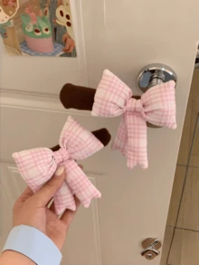 1pc Nursery Decor Bow Cute Bedroom Door Handle Cover, Girls/Kids Room Decoration, Protective Sleeve, Anti-Collision, Anti-Freeze Door Knob Cover - Multicolor - View 7