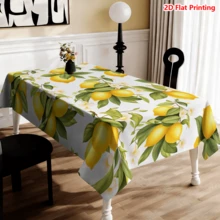 1/20pcs Lemon Floral Pattern Polyester Tablecloth, Woven, Spring Theme, Suitable For Outdoor Picnic, Camping, Wedding, Birthday, Restaurant Dining, Home Decor - Multicolor - View 4