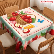 1/20pcs Tablecloth With Apple Basket And Butterfly Pattern, Red Plaid Design, Suitable For Picnic, Camping, Wedding, Birthday, Buffet Restaurant And Spring Home Decor - Multicolor - View 12