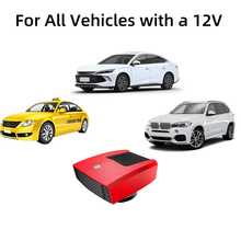 Portable 24/12V Car Heater, 2 In1 Fast Heating And Cooling Fan For Car Windshield Defogger Defroster, Plug-In Cigaerte Lighter Suitable For Vehicles Cars SUV - Red - View 7
