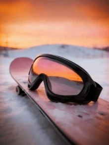 新款大号黑色镜框滑雪镜/骑行镜/登山镜/男士防风镜/防风防护镜/滑雪眼镜/登山眼镜/雪地防尘镜/摩托车镜/宠物眼镜/新年礼物 - 黑色 - 查看 2