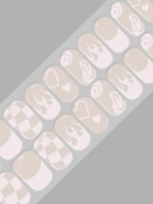 20片透明底胶美甲贴纸，沙龙品质，持久耐用，需配合UV灯使用，ES20跨境批发代发货，与红皮书美甲贴纸同款，美甲用品 - 杏色 - 查看 6