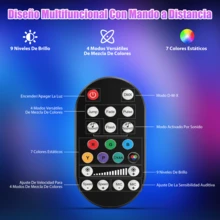 Tira de luz de escenario RGBW de 60 W y 9 LED, luz de pared, luz de pared para fiesta de bar de DJ, con control remoto, luz estroboscópica activada por sonido/DMX512, adecuada para fiestas, Navidad, iglesias, discotecas, bodas, bares, conciertos y otras ocasiones. - Tipo de Enchufe A USA (110-127V) - Ver 8