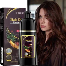 500ml Black Hair Dye Shampoo, Men's And Women's Three In One Hair Dye Shampoo, Herbal Ingredients Cover Gray Hair Quickly, Dye Hair For A Long Time, Moisturize Without Irritation,Semi-Permanent Hair Color Shampoo,Plant Extraction Hair Color Dye,Available In Black And Brown ,Natural Herbal Hair Dyeing Shampoo,Music Festival/ Party/Concert/ Carnival/ Masquerade Hair Products,Travel Essential,Fathers Day Gift - Multicolor - View 8