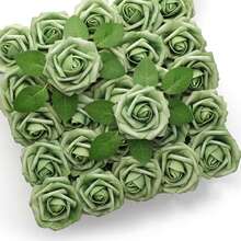 25支经典人造玫瑰 - 海军蓝PET泡沫假花，带茎，适用于DIY婚礼花束、新娘送礼会中心装饰、派对餐桌装饰、情人节、生日礼物、毕业典礼礼物