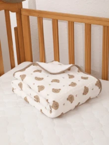 1 pieza [Oeko-Tex] Manta para bebé con estampado lindo, cálida, suave y cómoda para uso diario de recién nacidos, para todas las estaciones - Multicolor - Ver 12
