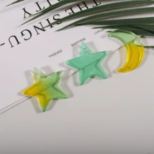 1个星月吊坠耳环硅胶树脂模具，用于DIY环氧树脂吊坠耳环 - 白色 - 查看 8