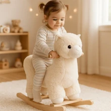 Mecedora De Peluche Montable Para Niños De Madera - Llama - Ver 9
