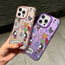 Disney Mickey Mouse Patterned Phone Case Featuring Colorful Balloons And Attractions. Compatible With IPhone 17, 16, 15, 14, 13, 12, And 11 Pro Models. Made Of TPU, With Shockproof Protection. A Perfect Gift For Family, Friends, Birthdays, Holidays, And Special Occasions Like Valentine's Day. - 紫色 - 查看 6