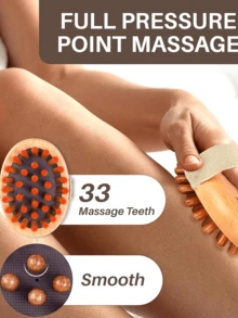 2/1件按摩刷，全身按摩垫经络刷，塑料刮痧按摩工具，缓解疲劳酸痛，适用于腹部和腿部，柔软毛家用按摩器，按摩工具 | 柔软毛按摩刷 - 彩色 - 查看 4