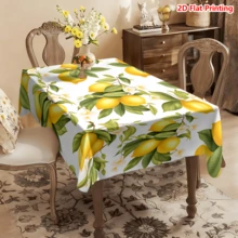 1/20pcs Lemon Floral Pattern Polyester Tablecloth, Woven, Spring Theme, Suitable For Outdoor Picnic, Camping, Wedding, Birthday, Restaurant Dining, Home Decor - Multicolor - View 17