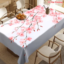 1/20pcs Tablecloth, Cherry Blossom Pattern, Spring Floral Design, Made Of Polyester Fabric, Woven, Suitable For Picnic, Camping, Wedding, Birthday, Buffet Restaurant, Home Decor - Multicolor - View 11