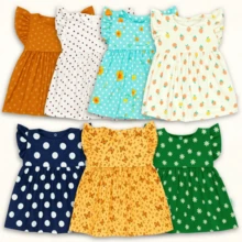 Comfortable And Lightweight Printed Summer Baby Dress - Green - View 2