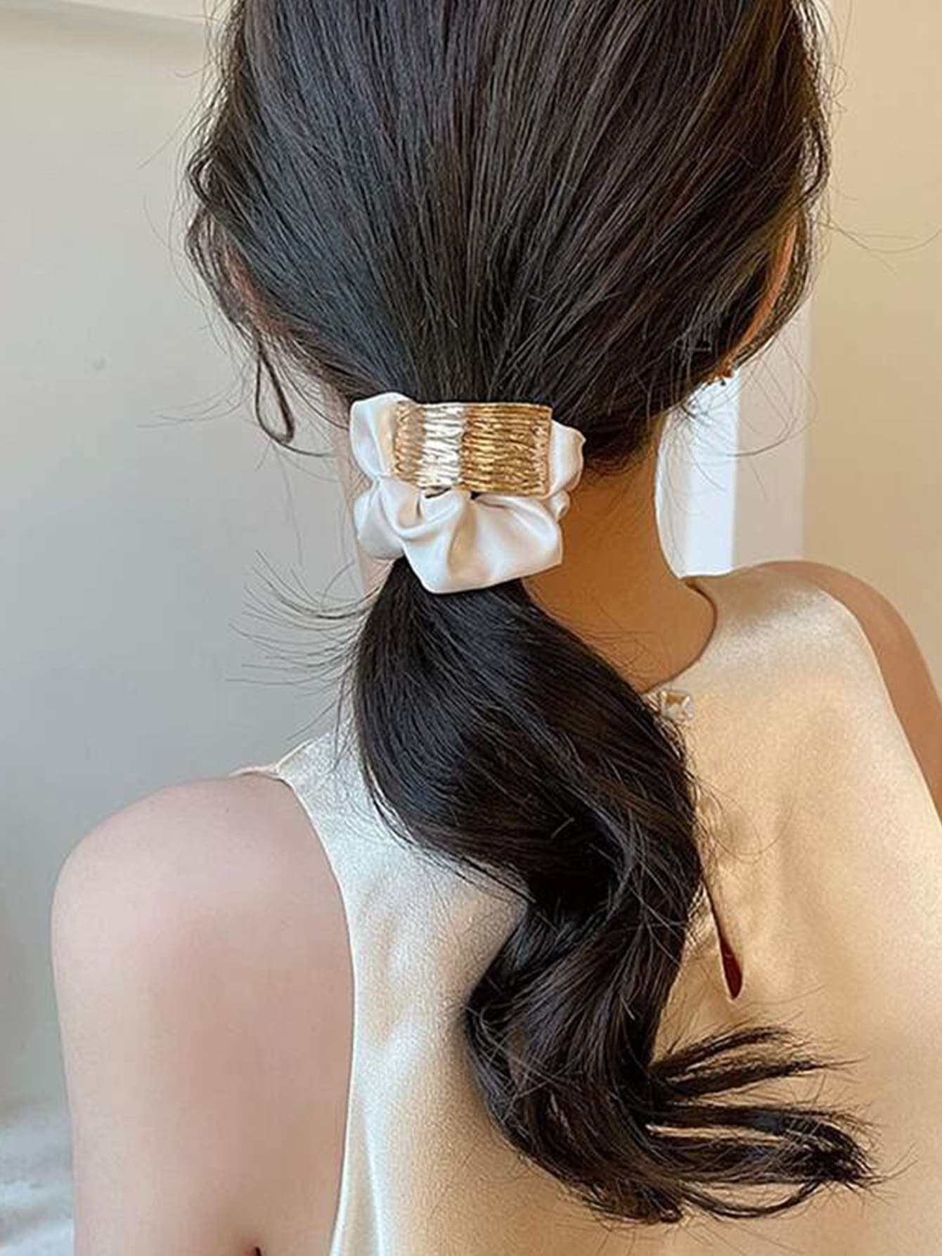 1pc Minimalist Metal Arch Hair Scrunchie, Elegant Hair Tie For Ponytail ,Hair Elastics ,Hair Rubber Bands ,Hair Rope - Multicolor - View 1