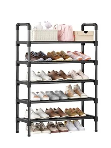 3-8 Tier Reinforced Simple Shoe Rack, Multi-Layer Shoe Storage Organizer, Dust-Proof Shoe Shelf For Entryway, Dorm, Rental House, 45/58cm Length, Black - Multicolor - View 11