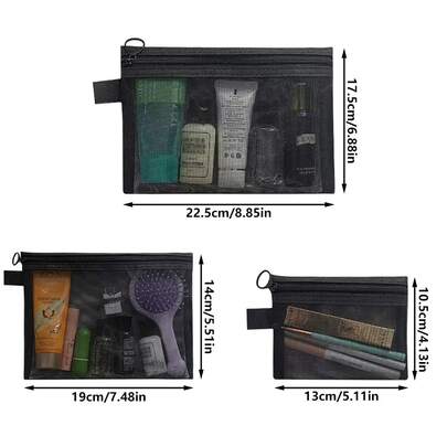 Makeup Storage Bag, Transparent Mesh Cosmetic Storage Bag,Portable, For Travel Storage , Makeup Room Decor,Makeup Bag,Travel Essential