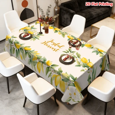 1/20 chiếc khăn trải bàn họa tiết hoa chanh, thiết kế mùa thu hoạch vui tươi, chất liệu polyester, sản xuất bằng máy, hoàn hảo cho dã ngoại, cắm trại, đám cưới, sinh nhật, nhà hàng, tiệc buffet, trang trí nhà cửa mùa xuân.