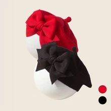 2pcs Kids Bow Beret Hat, Knitted Beanie For Boys And Girls, Suitable For Daily Use And Casual Outdoor Matching - Multicolor - View 9