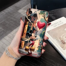 Disney What Mickey Mouse Inspired Phone Case Decorated With A Heart Balloon Pattern. Compatible With IPhone 17, 16, 15, 14, 13, 12, And 11 Pro Models. Made Of TPU With Shockproof Protection. It's A Great Gift For Family, Friends, Birthdays, Holidays, And Valentine's Day. - 棕色 - 查看 8