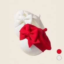 2pcs Kids Bow Beret Hat, Knitted Beanie For Boys And Girls, Suitable For Daily Use And Casual Outdoor Matching - Multicolor - View 10