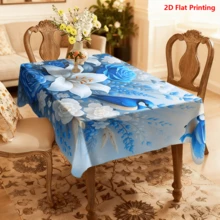 1/20 chiếc khăn trải bàn dệt bằng polyester họa tiết hoa màu xanh dương, thích hợp cho dã ngoại, cắm trại, đám cưới, sinh nhật, nhà hàng, nhà bếp tự phục vụ, trang trí nhà cửa mùa xuân. - Nhiều màu - Xem 7