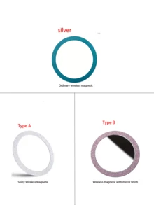 Shiny Wireless Magnetic Coil With Mirror Magnetic Ring And Magnetic Suction Cup. Ultra-Thin Design, Suitable For Makeup And Touch-Up. Universal Magnetic Ring Sticker, Shiny Magnetic Makeup Mirror, Magnetic Ring, Phone Holder Conversion Kit. Suitable For All Mobile Devices. The Perfect Mobile Phone Accessory Gift For Family And Friends. Multiple Styles Available.