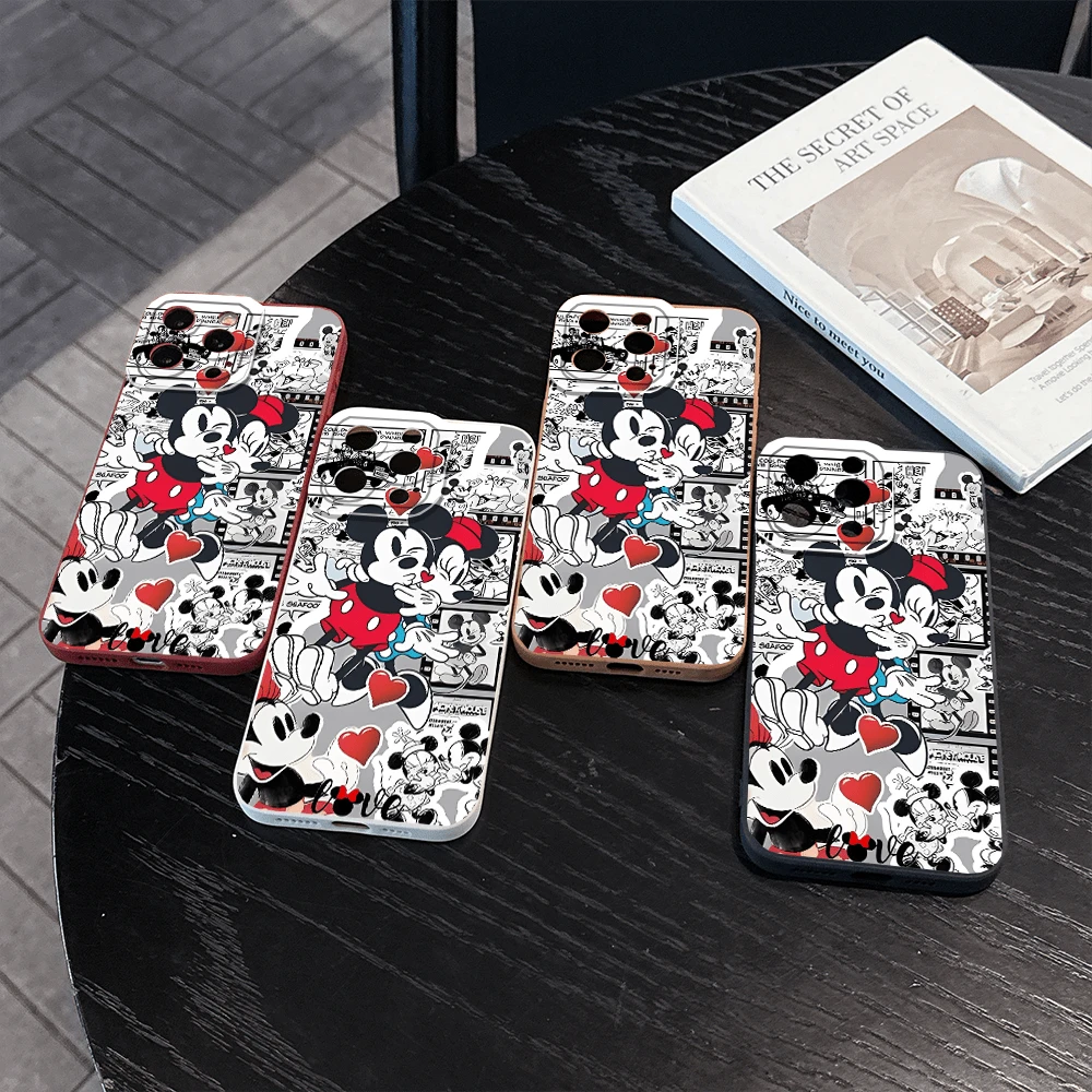 Disney. Mickey Mouse Patterned Phone Case Decorated With Hearts And Comic Elements. Compatible With IPhone 17, 16, 15, 14, 13, 12, And 11 Pro Models. Disney. With Shockproof Protection. A Perfect Gift For Family, Friends, Birthdays, Holidays, And Special Occasions. - 酒紅色 - 查看 1