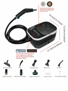 1250毫升高温高压蒸汽清洁器，配备10种配件和多级调节功能，多功能厨房蒸汽清洁器和汽车蒸汽清洁器，适用于地板、地毯、沙发、厨房用具、缝隙、车辆和衣物，蒸汽清洁器、蒸汽熨斗，必备厨房电器和地毯清洁工具，必备家用清洁工具，家用蒸汽清洁器，节日礼物 - 查看 10