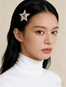 1个/2个优雅闪亮水钻星星装饰发夹，时尚发饰，女士适用，情人节和开斋节礼物，日常必备 - 彩色 - 查看 5