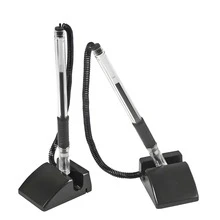 Bolígrafo de Escritorio Premium con Base Fija Antideslizante y Dije Decorativo, Diseño Moderno, Elegante y Ergonómico, Escritura Suave, Fluida y Precisa para Uso Diario, Ideal para Oficina, Hogar, Recepción o Estudio, Disponible en Sofisticado Color Negro y Azul - Negro - Ver 1