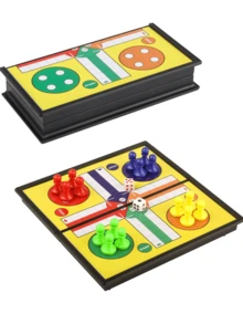 1套磁性国际象棋/飞行国际象棋游戏，小巧可折叠棋盘游戏 - 适合旅行、与亲朋好友聚会、休闲娱乐，也可作为节日礼物 - 彩色 - 查看 6