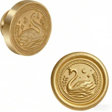 BAOFALI 1个蜡封头/7件套蜡封印章，包含“谢谢”、“生日快乐”、“爱意满满”等英文单词印章 - 英文单词蜡封印章 - 婚礼请柬蜡封 - 礼品包装蜡封