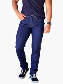 Kit 2 Men's Basic Straight Jeans, Blue And Black - Multicolor - View 3