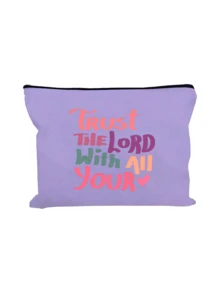 这款“信赖上帝”化妆包——米色涤纶旅行收纳包，印有“信赖上帝”字样，男女皆宜，容量大。是旅行、度假、出差、健身、露营以及其他场合的理想之选，也适合夏季出行、返校、大学生活、旅行、化妆等各种场合。 - 彩色 - 查看 11