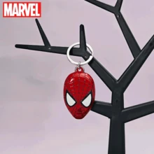 Marvel 蜘蛛侠面具金属钥匙扣，超级英雄配饰，粉丝收藏礼物，漫威角色扮演新奇物品，完美适用于钥匙扣、背包等。合金材质，轻巧便携，适合日常使用和特殊场合。漫威官方授权。 - 紅色 - 查看 4