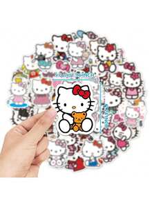 SANRIO 50/120张三丽鸥官方授权贴纸，可爱图案，高品质防水，、、、、系列PVC贴纸，办公标记标签，行李箱、电脑、手机、马克杯、水瓶、桌面装饰，DIY自粘贴纸，生日圣诞礼物，送给家人 - 彩色 - 查看 4