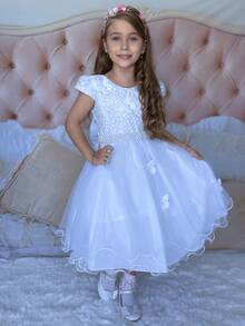Young Girls Dresses - 白色 - 查看 6