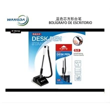 Bolígrafo de Escritorio Premium con Base Fija Antideslizante y Dije Decorativo, Diseño Moderno, Elegante y Ergonómico, Escritura Suave, Fluida y Precisa para Uso Diario, Ideal para Oficina, Hogar, Recepción o Estudio, Disponible en Sofisticado Color Negro y Azul - Azul - Ver 5