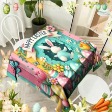1/20 piezas Mantel con tema de Pascua adornado con huevos de Pascua, conejos, mariposas y patrones florales, con colores brillantes y alegres, adecuado para usar en salas de estar, cocinas, restaurantes y otros entornos, creando un ambiente de comedor cálido y alegre. - Multicolor - Ver 6