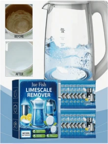 JUE FISH Limescale Cleaning Effervescent Tablets, Stainless Steel Pot And Kettle Descaling Lemon Cleaning Tablets. During The Cleaning Process, It Can Prevent The Deposition Of Limescale. - Solid State - View 3