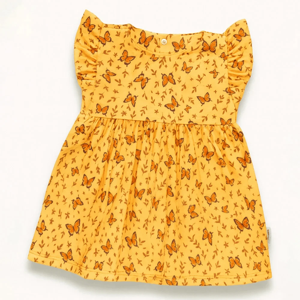 Comfortable And Lightweight Printed Summer Baby Dress - Burnt Orange - View 1