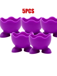 Bộ 5 cốc đựng trứng bằng silicon, thích hợp cho trứng luộc lòng đào/luộc chín - Bao bì nhiều màu sắc, có đế, có thể đặt từng quả trứng riêng lẻ - An toàn với máy rửa chén, dễ dàng vệ sinh - Dụng cụ nhà bếp cho bữa sáng, bữa trưa, bữa ăn nhẹ buổi sáng - Nhiều màu - Xem 12