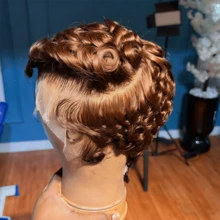Short Curly Pixie Cut Wig Human Hair For  Women Chocolate Brown Short Human Hair Pixie Cut 13x4 Transparent Lace Front Human Hair Wigs Short Wigs  Color 4# Natural Curly - S4 - Xem 2