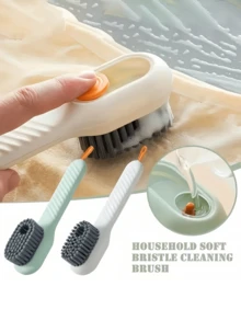 2-In-1 Multi-Function Cleaning Brush/Shoe Brush, 2-In-1 Multi-Function Cleaning Brush With Soap Dispenser, New Upgraded Drawer-Style Shoe Cleaning Brush, Press-Type Cleaning Brush, Long Handle Shoe Brush, Home Decor, Valentine's Day Bathroom Decor - Multicolor - View 5