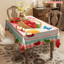 1/20pcs Tablecloth With Apple Basket And Butterfly Pattern, Red Plaid Design, Suitable For Picnic, Camping, Wedding, Birthday, Buffet Restaurant And Spring Home Decor - Multicolor - View 7